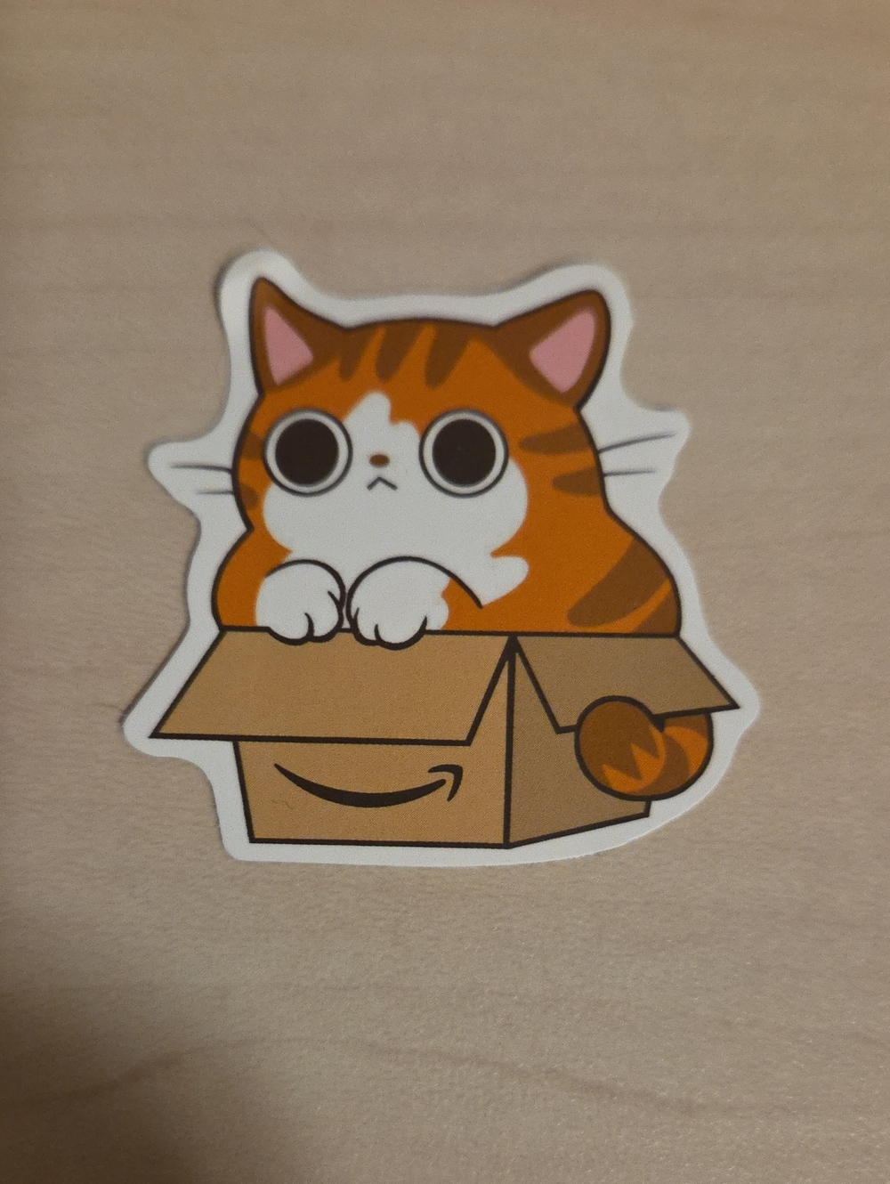 Sticker - Cute Orange Tabby Cat in Box